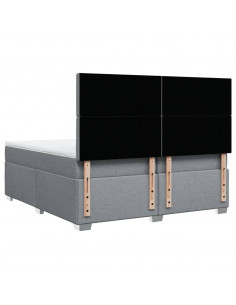 Giroletto a Molle con Materasso Grigio Chiaro 200x200cm Tessuto