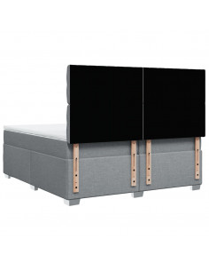 Giroletto a Molle con Materasso Grigio Chiaro 200x200cm Tessuto