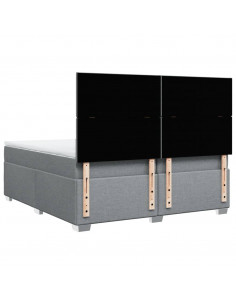 Giroletto a Molle con Materasso Grigio Chiaro 200x200cm Tessuto