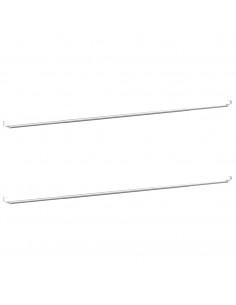 Binari per Tende 2 pz Bianco e Argento 90-130 cm Alluminio 2