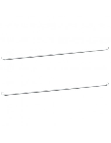 Binari per Tende 2 pz Bianco e Argento 90-130 cm Alluminio