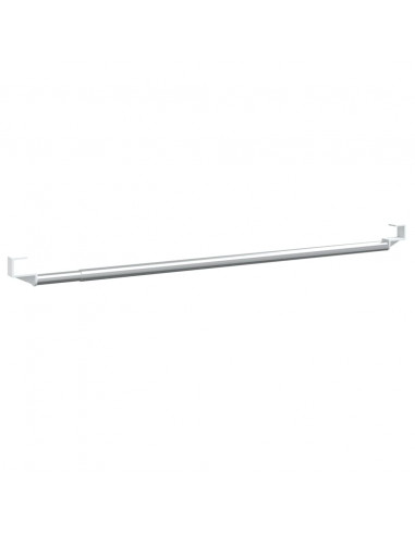 Binari per Tende 2 pz Bianco e Argento 60-105 cm Alluminio