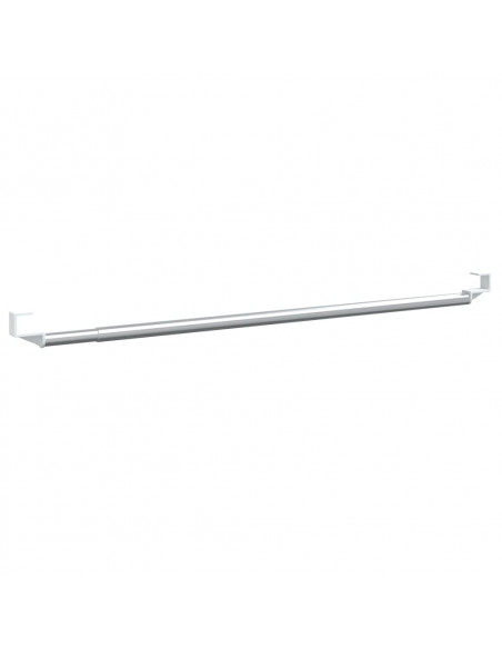 Binari per Tende 2 pz Bianco e Argento 60-105 cm Alluminio