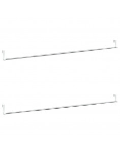 Binari per Tende 2 pz Bianco e Argento 90-135 cm Alluminio 2