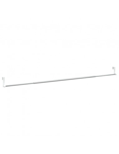 Binari per Tende 2 pz Bianco e Argento 90-135 cm Alluminio
