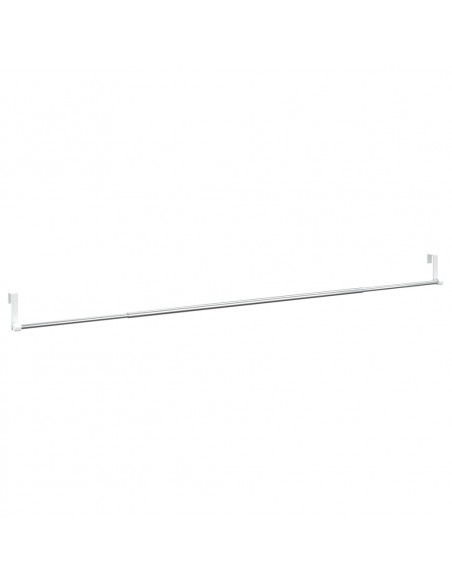 Binari per Tende 2 pz Bianco e Argento 90-135 cm Alluminio