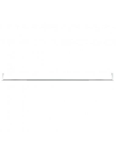Binari per Tende 2 pz Bianco e Argento 90-135 cm Alluminio