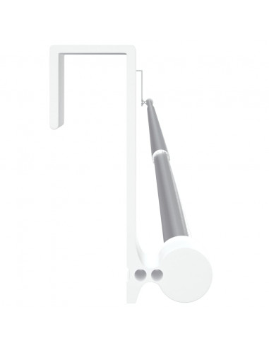 Binari per Tende 2 pz Bianco e Argento 90-135 cm Alluminio