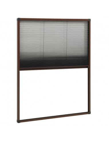Zanzariera Plissettata Finestre in Alluminio Marrone 60x80 cm