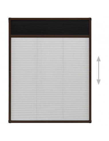 Zanzariera Plissettata Finestre in Alluminio Marrone 60x80 cm