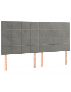 Giroletto a Molle con Materasso Grigio Chiaro 200x200cm Velluto