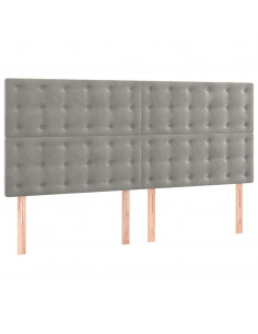 Giroletto a Molle con Materasso Grigio Chiaro 200x200cm Velluto