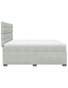 Giroletto a Molle con Materasso Grigio Chiaro 200x200cm Velluto