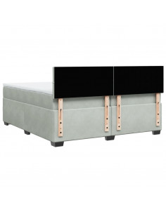 Giroletto a Molle con Materasso Grigio Chiaro 200x200cm Velluto