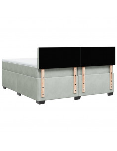 Giroletto a Molle con Materasso Grigio Chiaro 200x200cm Velluto