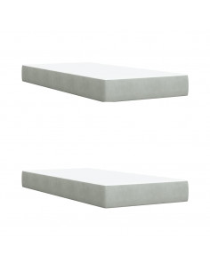 Giroletto a Molle con Materasso Grigio Chiaro 200x200cm Velluto