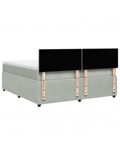 Giroletto a Molle con Materasso Grigio Chiaro 200x200cm Velluto