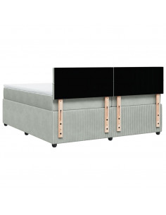 Giroletto a Molle con Materasso Grigio Chiaro 200x200cm Velluto