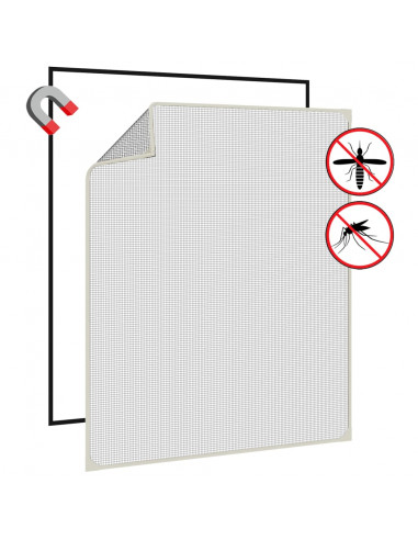 Zanzariera Magnetica per Finestre Bianca 100x120 cm