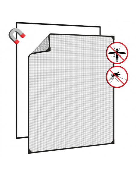 Zanzariera Magnetica per Finestre Antracite 100x120 cm