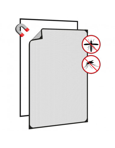 Zanzariera Magnetica per Finestre Antracite 80x120 cm