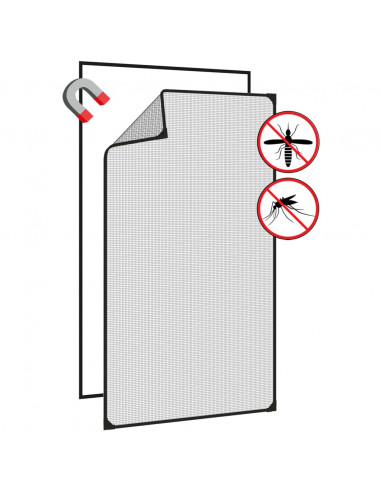 Zanzariera Magnetica per Finestre Antracite 80x140 cm