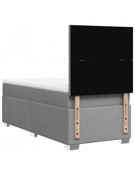 Giroletto a Molle con Materasso Grigio Chiaro 80x200 cm Tessuto