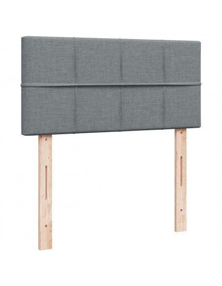 Giroletto a Molle con Materasso Grigio Chiaro 90x190 cm Tessuto
