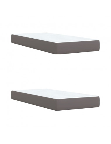 Giroletto a Molle con Materasso Grgio 200x200 cm in Similpelle