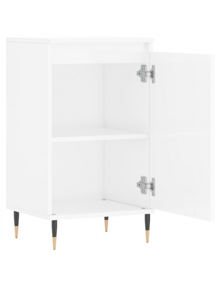 Credenze 2 pz Bianco Lucido 40x35x70 cm in Legno Multistrato