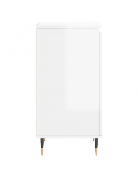 Credenze 2 pz Bianco Lucido 40x35x70 cm in Legno Multistrato