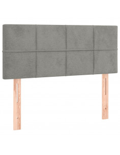 Giroletto a Molle con Materasso Grigio Chiaro 90x190 cm Velluto