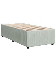 Giroletto a Molle con Materasso Grigio Chiaro 90x190 cm Velluto