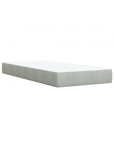 Giroletto a Molle con Materasso Grigio Chiaro 90x190 cm Velluto