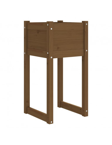 Fioriere 2 pz Miele 40x40x81 cm in Legno Massello di Pino