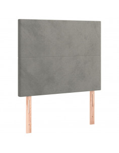 Giroletto a Molle con Materasso Grigio Chiaro 90x190 cm Velluto