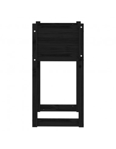 Fioriere 2 pz Nero 40x40x81 cm in Legno Massello di Pino