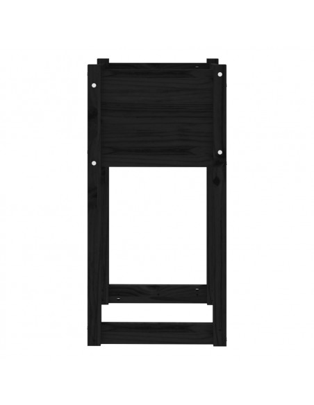 Fioriere 2 pz Nero 40x40x81 cm in Legno Massello di Pino