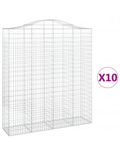 Cesti Gabbioni ad Arco 10 pz 200x50x220/240 cm Ferro Zincato 2