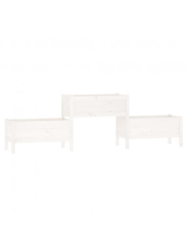 Fioriera Bianca 245,5x44x75 cm in Legno Massello di Pino