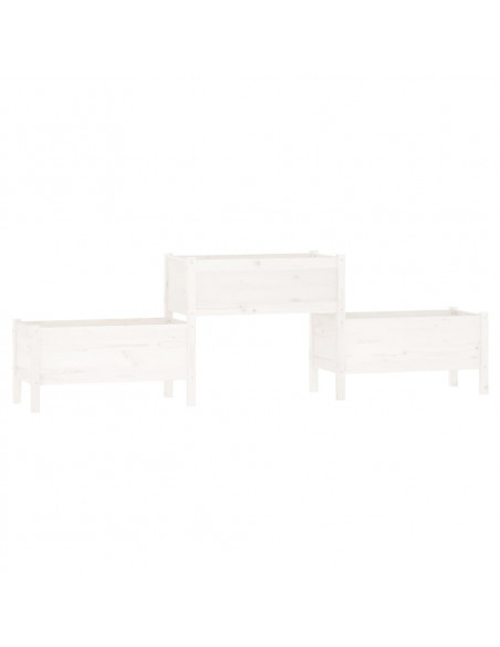 Fioriera Bianca 245,5x44x75 cm in Legno Massello di Pino