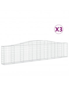 Cesti Gabbioni ad Arco 3 pz 400x30x80/100 cm Ferro Zincato 2
