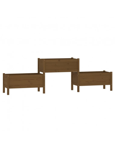 Fioriera Miele 245,5x44x75 cm in Legno Massello di Pino