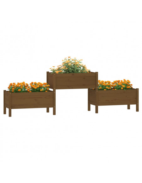 Fioriera Miele 245,5x44x75 cm in Legno Massello di Pino