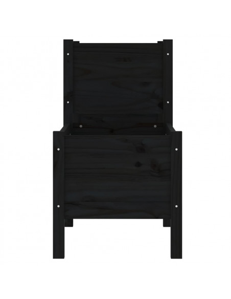Fioriera Nera 245,5x44x75 cm in Legno Massello di Pino