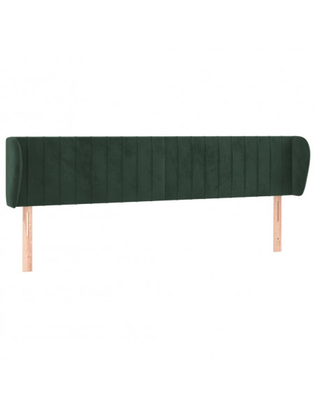Testiera ad Orecchio Verde Scuro 163x23x78/88 cm in Velluto