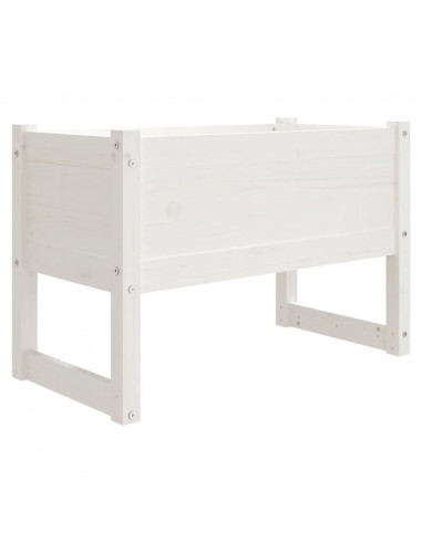 Fioriera Bianca 78x40x52 cm in Legno Massello di Pino