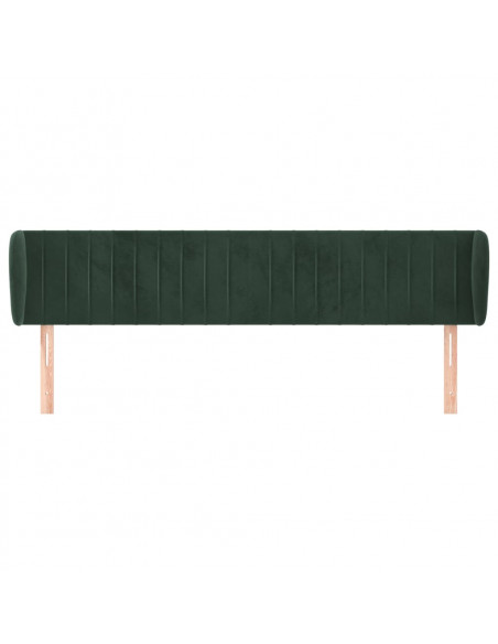 Testiera ad Orecchio Verde Scuro 163x23x78/88 cm in Velluto