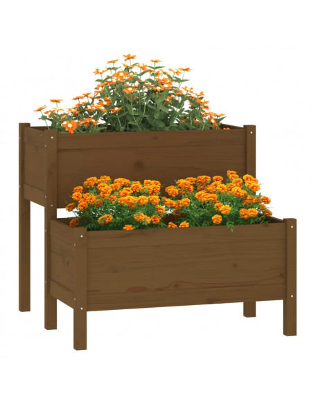 Fioriera Miele 84,5x84x75 cm in Legno Massello di Pino