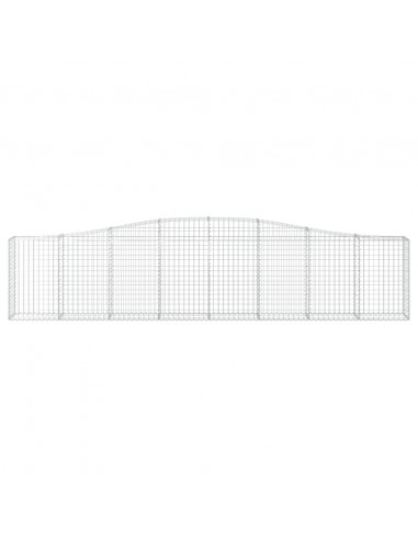 Cesti Gabbioni ad Arco 15 pz 400x30x80/100 cm Ferro Zincato